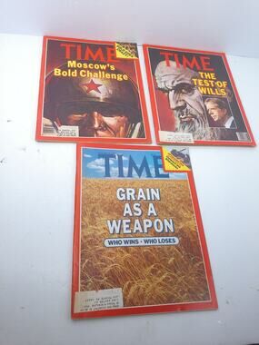Vintage Time Magazine 1979 1980 Grain Iran Test Of Wills Moscow Set of 3